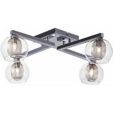 Estelle Ceiling Lamp w/ 4 Glass Shades w/ Perforated Steel Diffusers